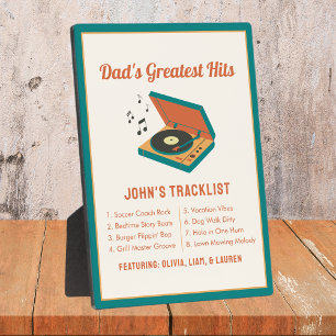 Retro Father's Day "Dad's Greatest Hits" Custom  Plaque