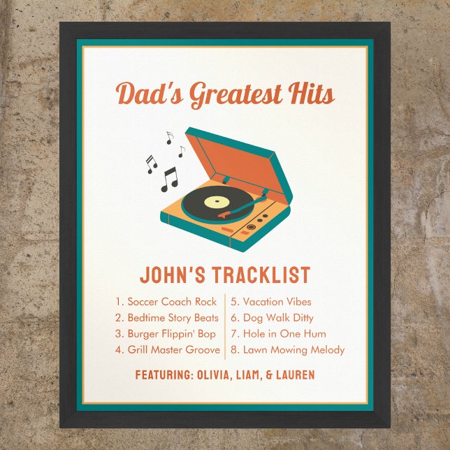 Retro Father's Day "Dad's Greatest Hits" Custom  Poster (Creator Uploaded)