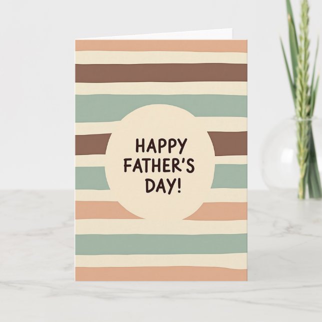 Retro Fathers Day Emblem Card (Front)