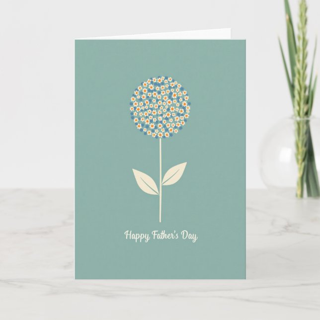 Retro Fathers Day Flower Card (Front)