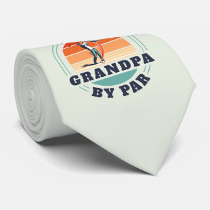 Retro Fathers Day Golf Lover Grandfather Custom Tie