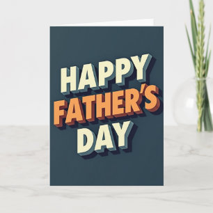 Retro Fathers Day Lettering Card