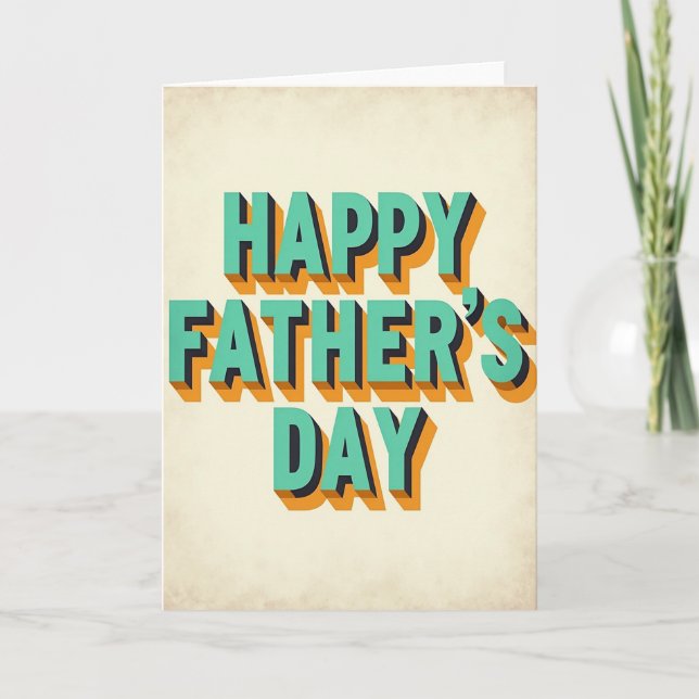 Retro Fathers Day Type Card (Front)