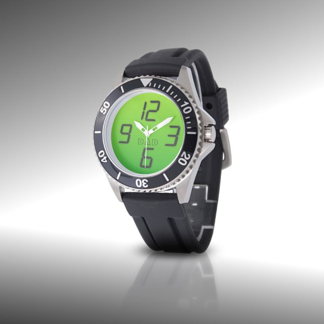 Retro Faux Digital Dad Monogrammed Watch (Creator Uploaded)