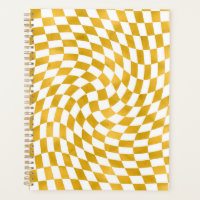 Retro Faux Gold Foil Checks Warped Chequerboard