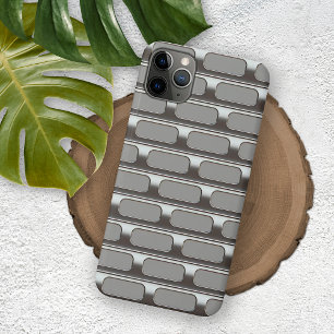Retro Faux Stainless Steel Industrial Grid Pattern iPhone 11Pro Max Case