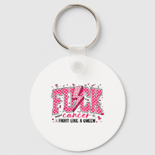 Retro Fck Cancer Fight Like A Queen Breast Cancer Key Ring