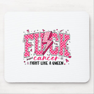 Retro Fck Cancer Fight Like A Queen Breast Cancer Mouse Pad