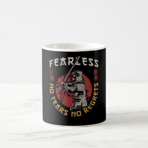 Retro Fearless Samurai - Samurai Quote Coffee Mug