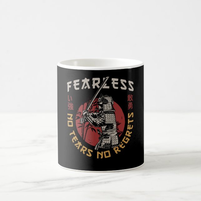 Retro Fearless Samurai - Samurai Quote Coffee Mug (Center)