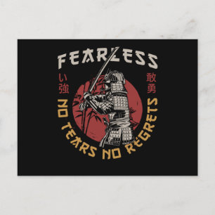 Retro Fearless Samurai - Samurai Quote Postcard