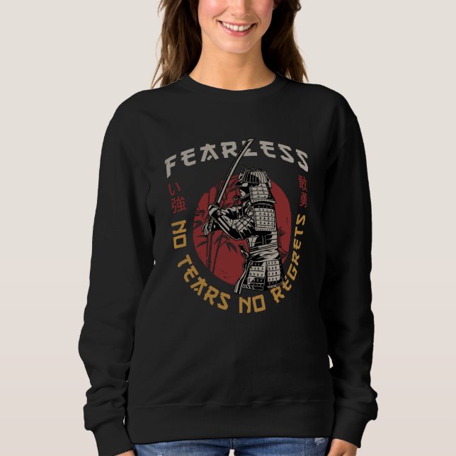 Retro Fearless Samurai - Samurai Quote Sweatshirt (Front)
