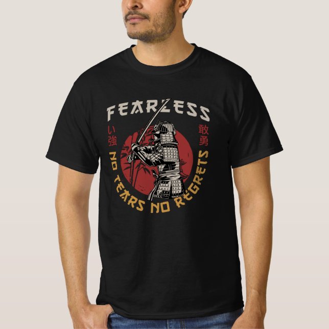 Retro Fearless Samurai - Samurai Quote T-Shirt (Front)