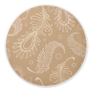 Retro-feater-pale-pattern Ceramic Knob