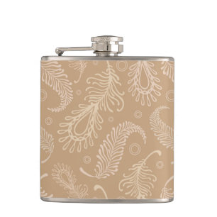 Retro-feater-pale-pattern Hip Flask
