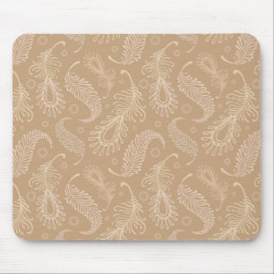Retro-feater-pale-pattern Mouse Pad