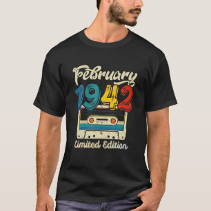Retro February 1942 Cassette Tape 80Th Birthday De T-Shirt