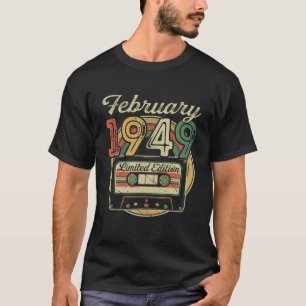 Retro February 1949 Cassette Tape 73Rd Birthday De T-Shirt