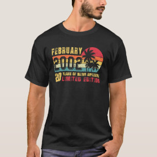 Retro February 2002 20 Years Old 20th B day T-Shirt