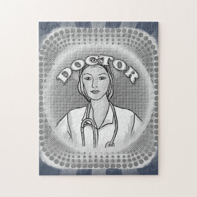 Retro female doctor  jigsaw puzzle (Vertical)