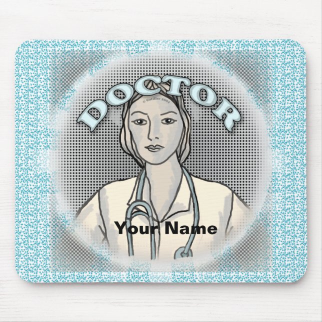 Retro female doctor  mouse pad (Front)