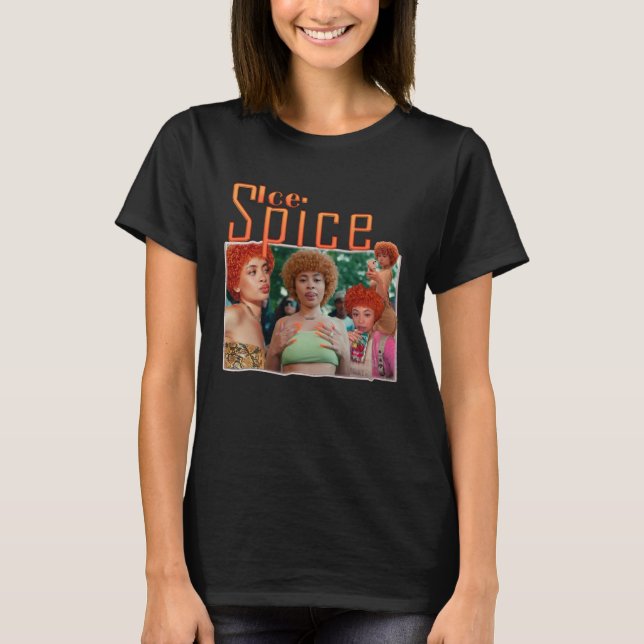 Retro Female Rapper Ice Spice Munch T-Shirt (Front)