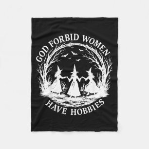 Retro Feminist Celestial God Forbid Women Have Fleece Blanket
