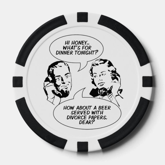 Retro Feminist Humor poker chips (Front)