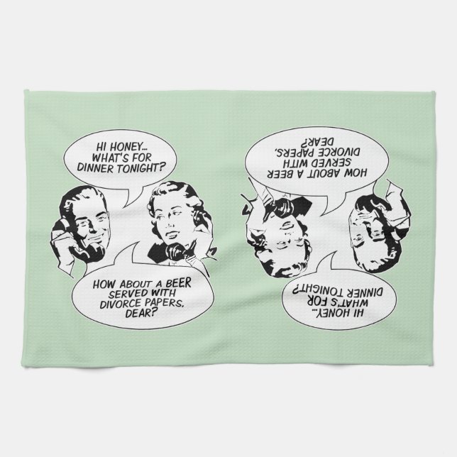 Retro Feminist Humour hand towels (Horizontal)