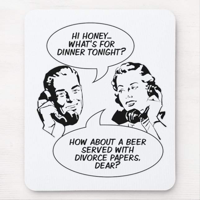 Retro Feminist Humour mousepad (Front)