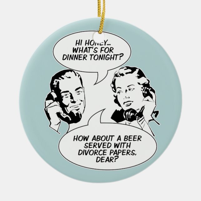 Retro Feminist Humour ornament (Front)