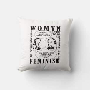 Retro Feminist Humour throw pillow