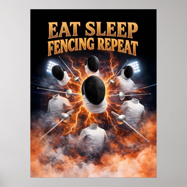 Retro Fencing Bootleg Art Poster (Front)