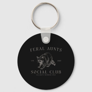 Retro Feral Aunt Social Club Pregnancy Reveal Funn Key Ring