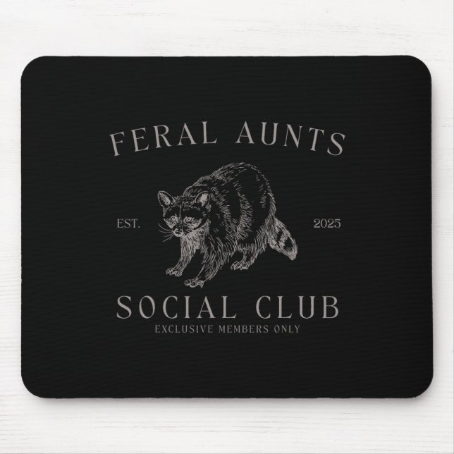 Retro Feral Aunt Social Club Pregnancy Reveal Funn Mouse Pad (Front)