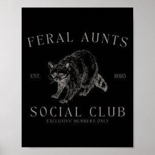Retro Feral Aunt Social Club Pregnancy Reveal Funn Poster