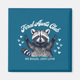 Retro Feral Aunts Club Raccoon Auntie Pregnancy An Magnet