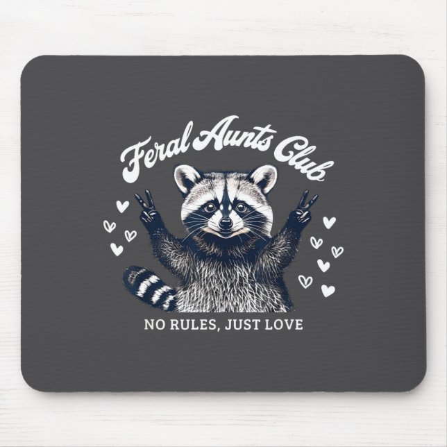 Retro Feral Aunts Club Raccoon Auntie Pregnancy An Mouse Pad (Front)