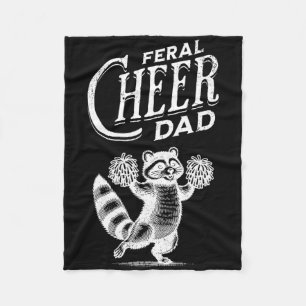 Retro Feral Cheer Dad Raccoon Dance Cheerleading O Fleece Blanket