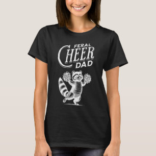 Retro Feral Cheer Dad Racoon Dance Cheerleading O T-Shirt