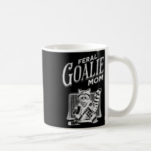 Retro Feral Goalie Hockey Mom Raccoon Ice Hockey P Coffee Mug