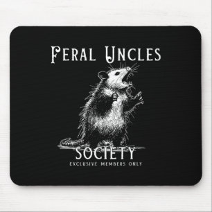 Retro Feral Uncle Society Funny Opossum Lovers Fat Mouse Pad