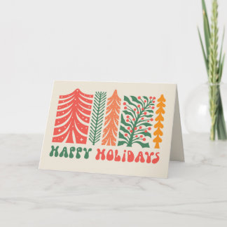 Retro Festive Forest Holiday Card