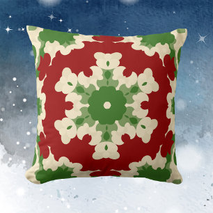 Retro Festive Mandala Cushion