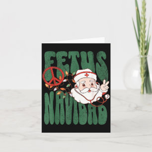 Retro Fetus Navidad Santa Claus Christmas Obgyn Nu Card