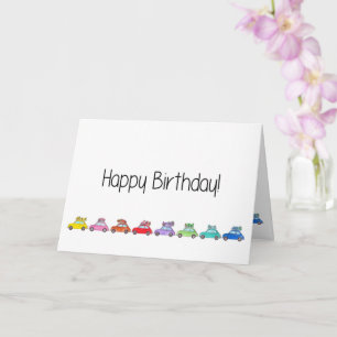 Retro Fiat 500´s Birthday Card