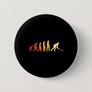 Retro Field Hockey Evolution Hockey Lover Hockey P 6 Cm Round Badge