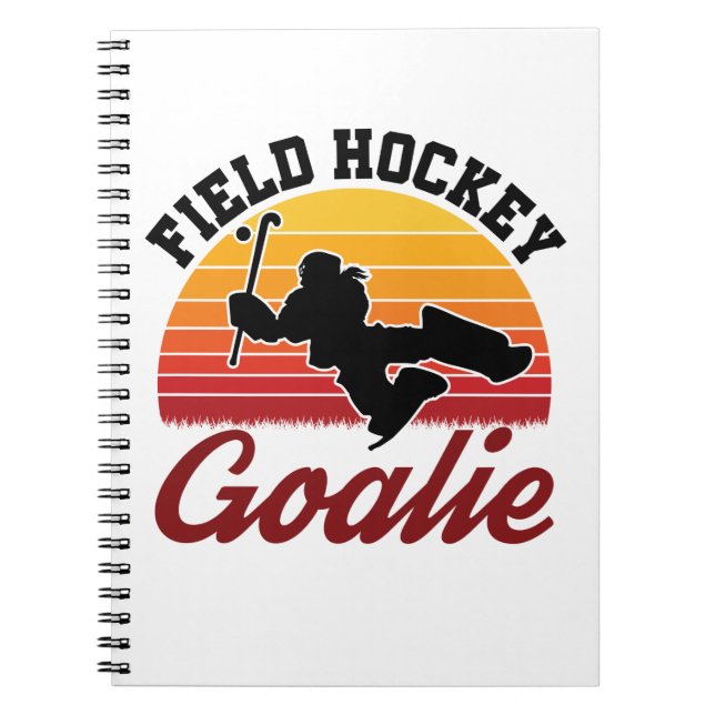 Retro Field Hockey Goalie Player Notebook (Front)