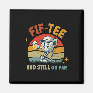 Retro Fif Tee Golf Birthday Party 50th Birthday Go Magnet