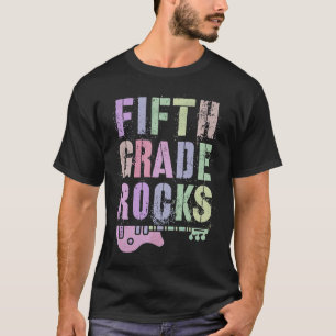 Retro FIFTH GRADE ROCKS Teacher Rockstar Team 5th T-Shirt
